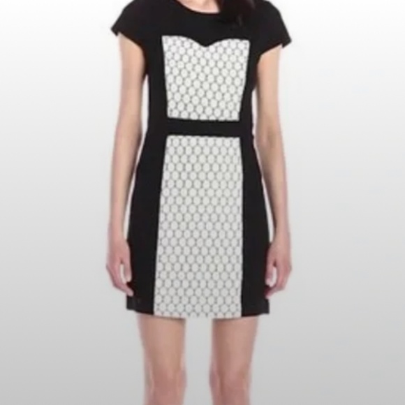 Kensie Cap Sleeve Color Block Dress - Picture 1 of 2